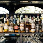whiskies in bar